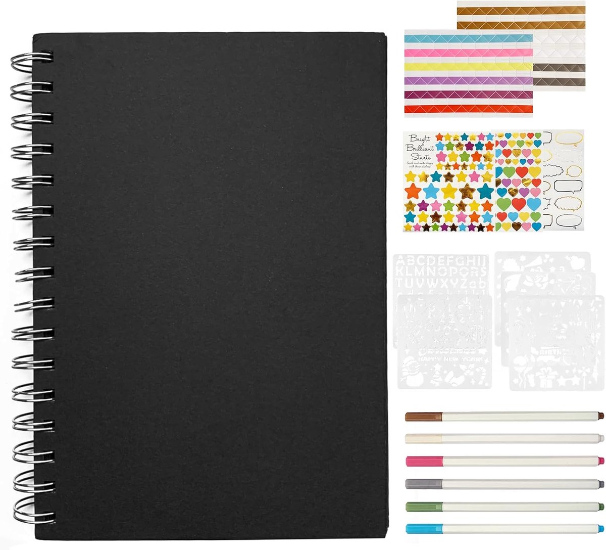 SnelShoppen - Scrapbook Foto Album A5 Zwart DIY 50 Pagina's, Persoonlijk Fotoalbum voor Verjaardag, Valentijnsdag, Afstuderen, Creatief Herinneringen