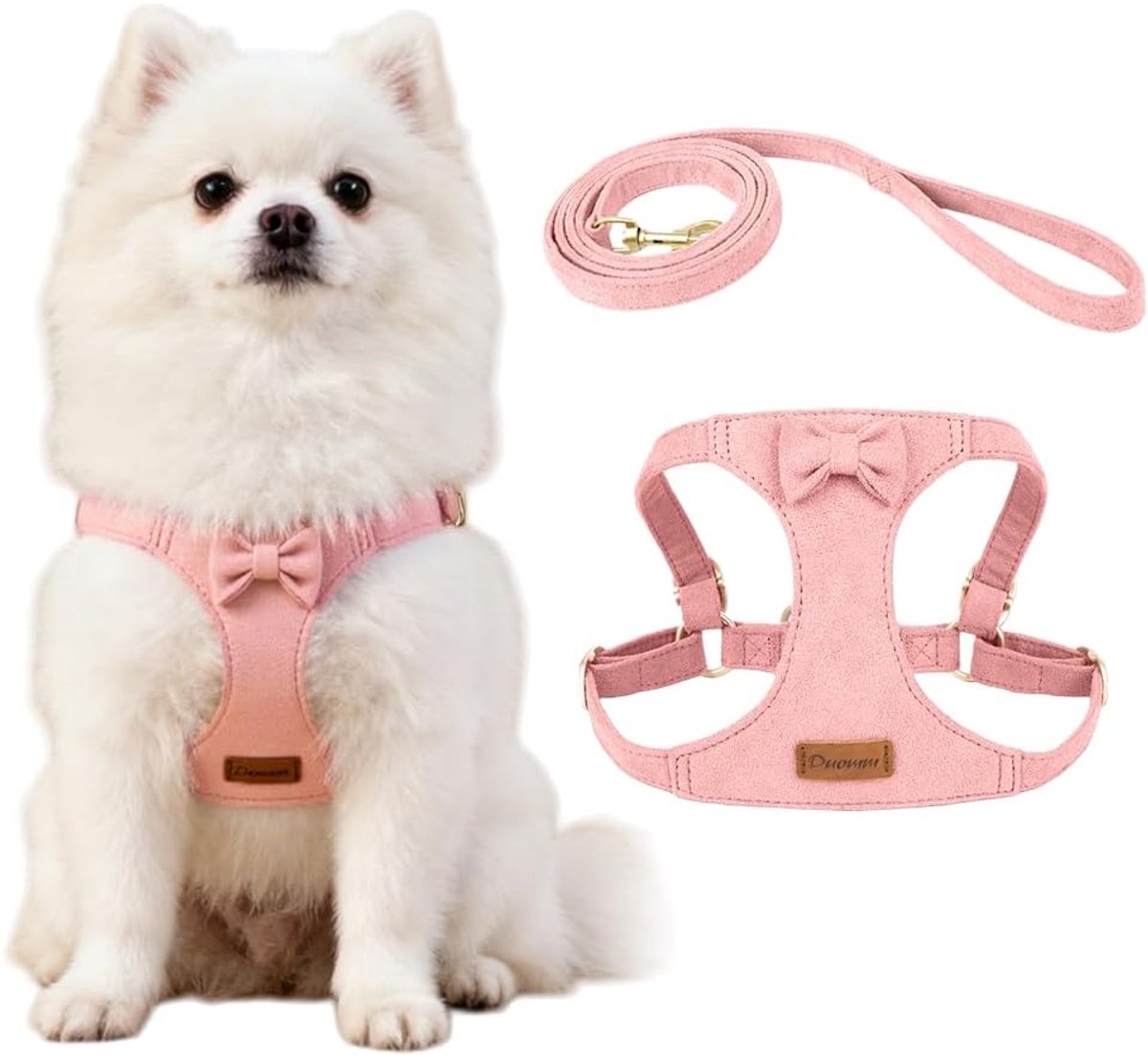 SnelShoppen - Hondentuigje Soft Padded Mesh Ademend Vest voor Kleine en Middelgrote Honden met Leash (1.5m) - Perfect voor Wandelen, Joggen en Avontur