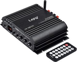 SnelShoppen - Bluetooth Versterker 2.1 Kanaal HiFi 2x 45W 68W Subwoofer USB MP3 MP4 DVD Auto Versterker met LED Verlichting voor Feest en Camping