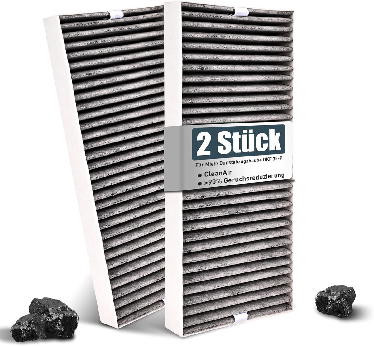 SnelShoppen - 2 Actieve Koolstoffilters voor Extractor Hood DKF 35-P, Geschikt voor KMDA 7272, 7473, 7676, 7876 en DAC xxxx, Ideaal voor Keuken in Rec