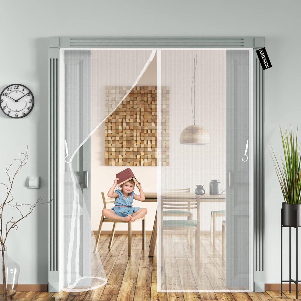 SnelShoppen - Magnetisch Hor, Insectenscherm Vliegenscherm 240x210cm Deurscherm met Magneten, Houdt Verse Lucht Binnen en Insecten Buiten voor Deur/Wo