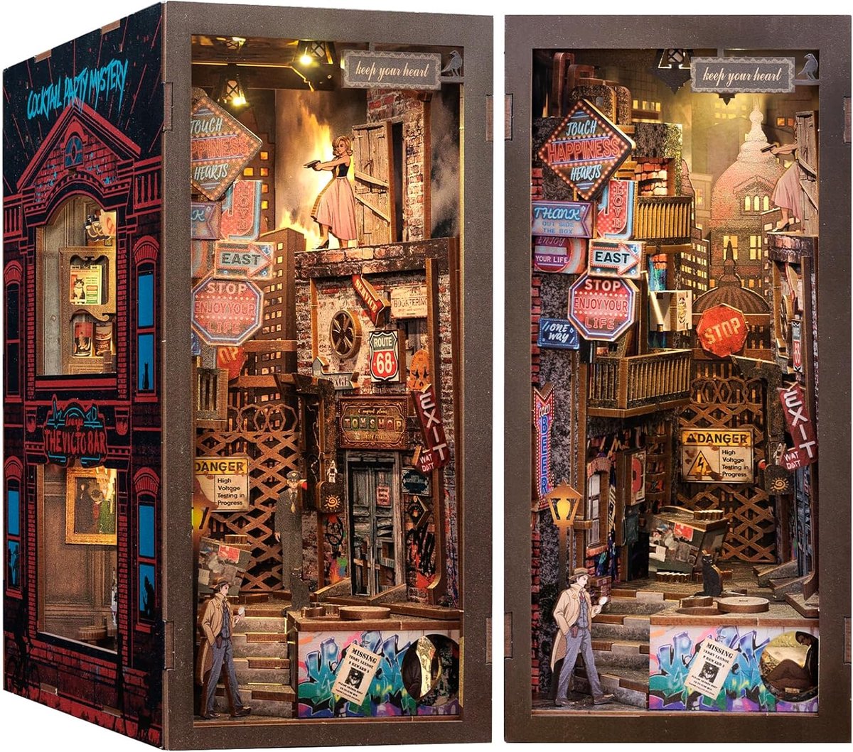 SnelShoppen - DIY Miniatuur Boek Nook Kit met LED Verlichting - 3D Houten Boeksteun - Unraveling The Mystery - Creatief Cadeau voor Volwassenen - Speu