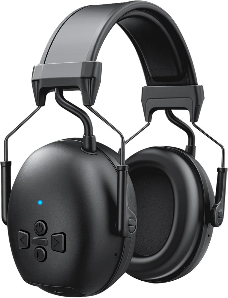 SnelShoppen - Bluetooth 5.4 Gehoorbeschermende Hoofdtelefoon met Ruisonderdrukking, 120 uur Speeltijd, Ingebouwde Microfoon voor Grasmaaien, Houtbewer