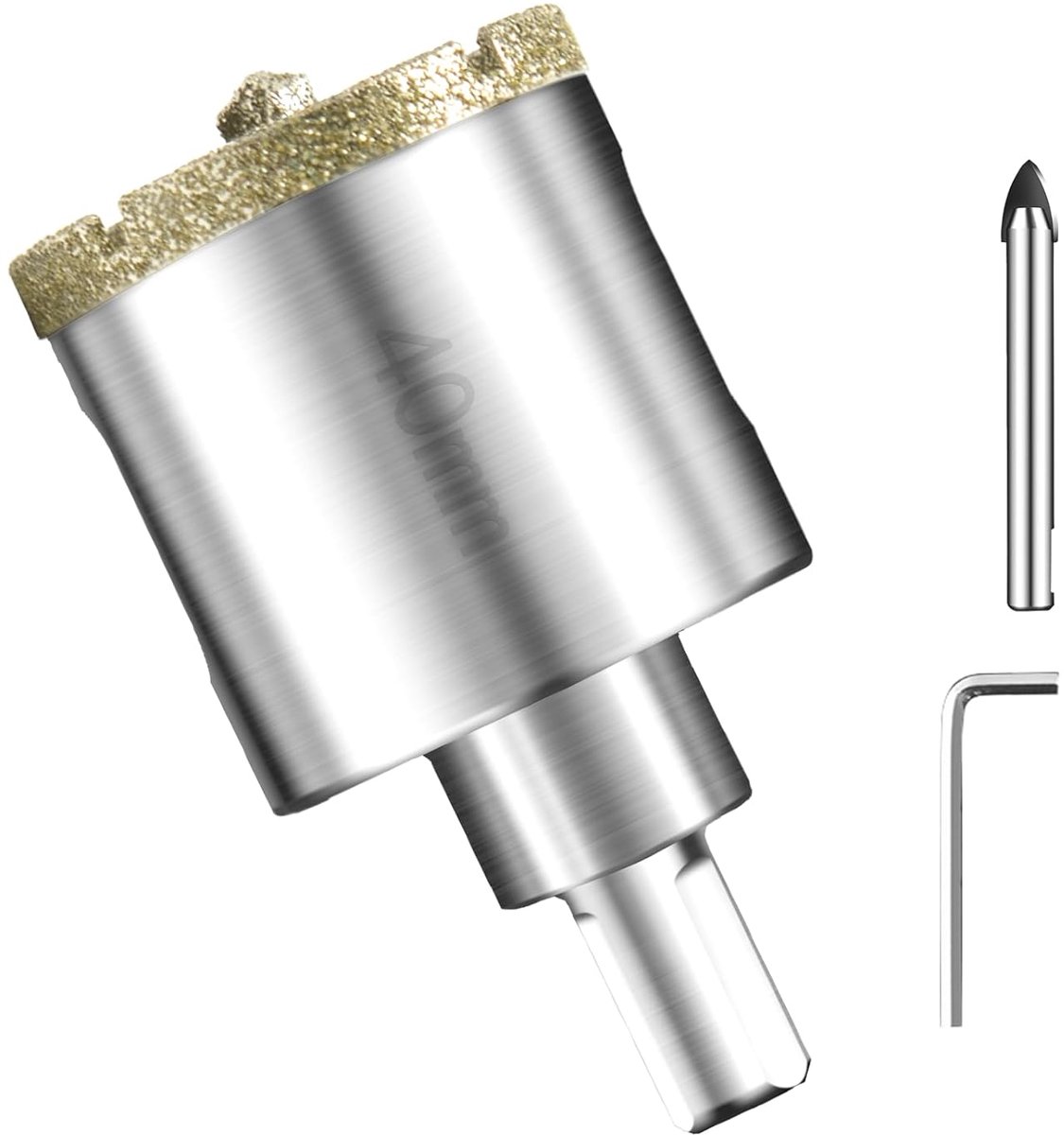 SnelShoppen - Professionele Diamond Core Drill Holzaag 40mm - Universele HSS Boor voor Glas, Tegels, Keramiek, Marmer en Kalksteen - Precisie Boor met