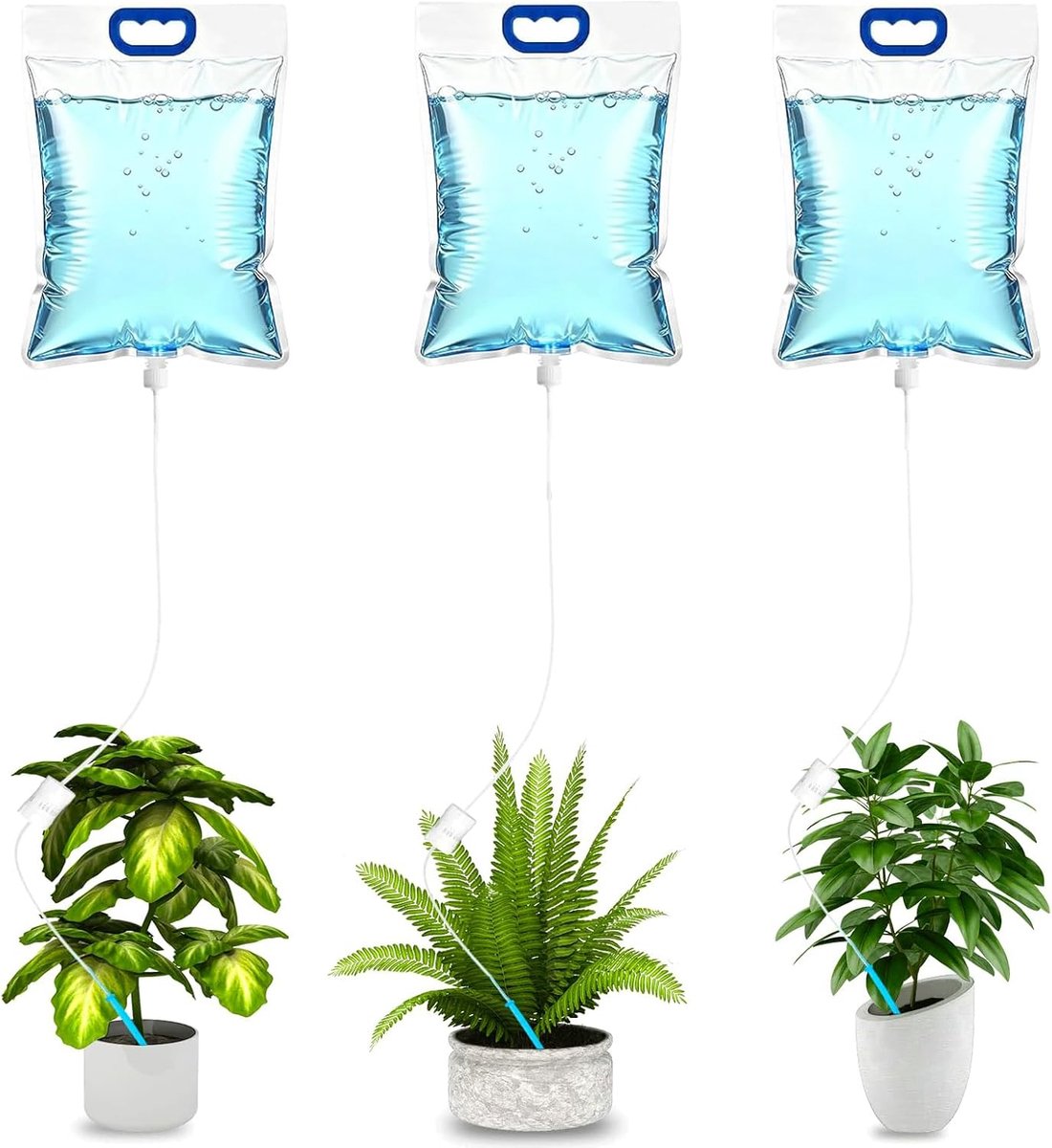 SnelShoppen - Alluring Druppelirrigatiezakken voor Planten - 3 Stuks - 5,2 Liter - Automatisch Bewateringssysteem - Kunststof - Verstelbare Stroom - V