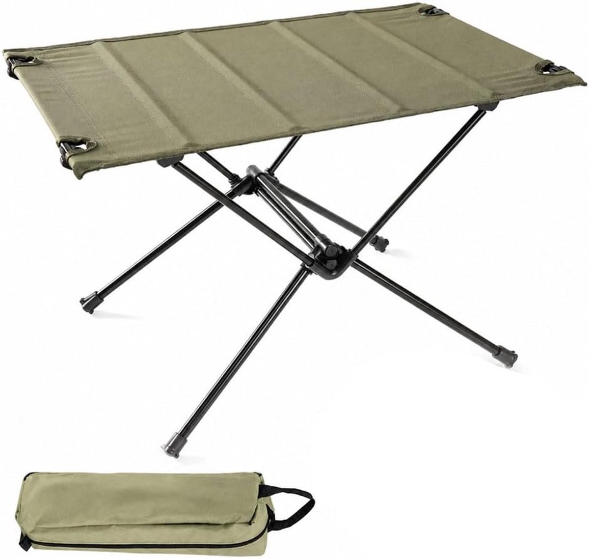 Thijox - Campingtafel Opvouwbaar Ultralicht met 30 kg Draagvermogen - Stabiele Klaptafel voor Kamperen, Wandelen, Outdoor Activiteiten - Olijfgroen