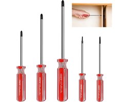 SnelShoppen - 5 Stuks Magnetische Y-Vorm Tri-Wings Schroevendraaierset voor Elektronica Reparaties en Doe-Het-Zelf Klussen - Rood - Vijf Maten Y00/Y0/