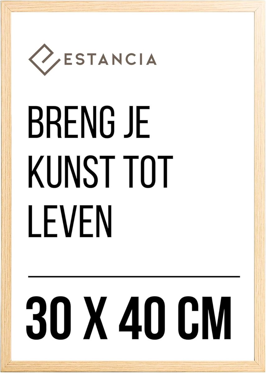 SnelShoppen - Eiken Houten Lijst 30x40 cm | Onbreekbaar Plexiglas | Handgemaakt Fotolijstje voor Moderne Interieur, Perfect voor Fotos, Kunst en Herin