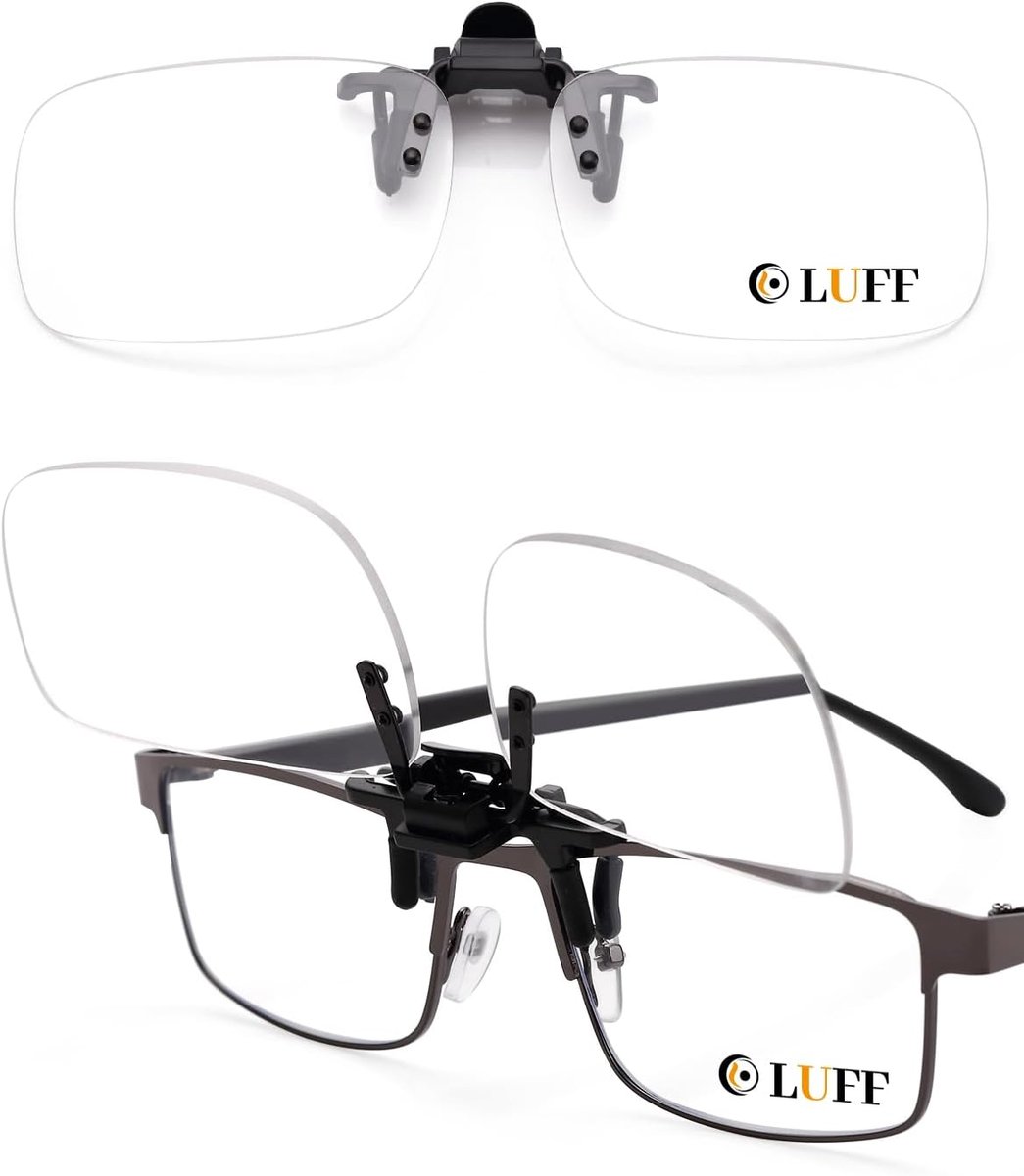 SnelShoppen - LUFF Leesbril Clip Vergrootglas Draagbare Clips voor Brillen - Slijtvast, Rubber Gevoerde Clip - Ideaal voor Thuis, Werk, Reizen - Compa