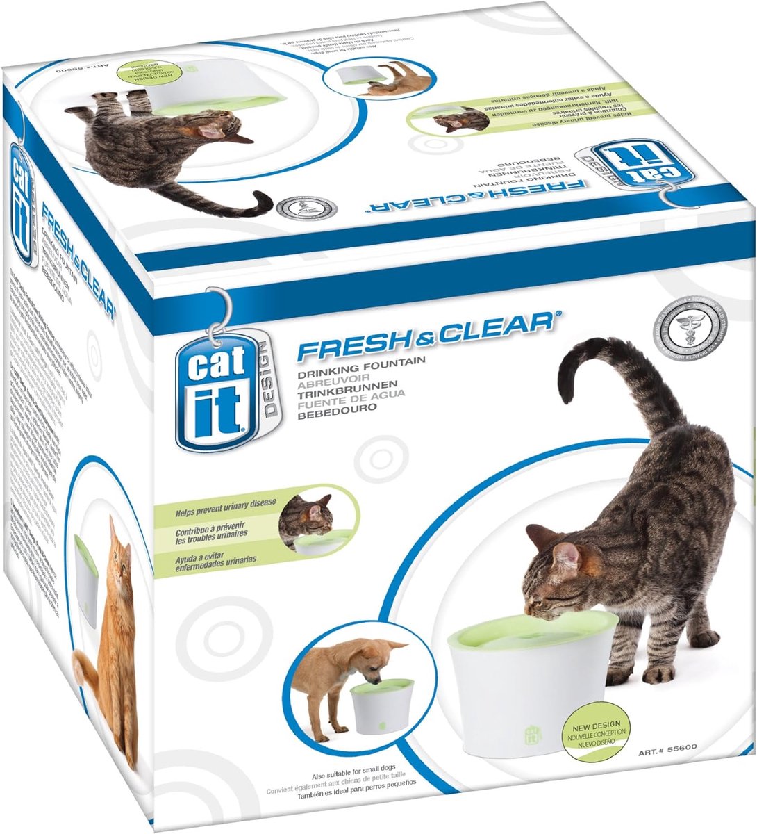 Thijox - Drinkfontein voor Katten en Kleine Honden, 3 Liter, Vers Water, Verhoogde Hydratatie, Duurzaam Materiaal, Ideaal voor Thuisgebruik, Wit