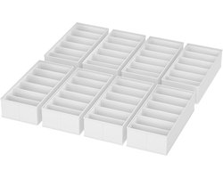 SnelShoppen - Homsorout Lade-organizer 8-delige set voor baby's - Opbergsysteem voor kledingkast, ondergoed en sokken - Stof, 30x15x9 cm, Wit - Ideaal
