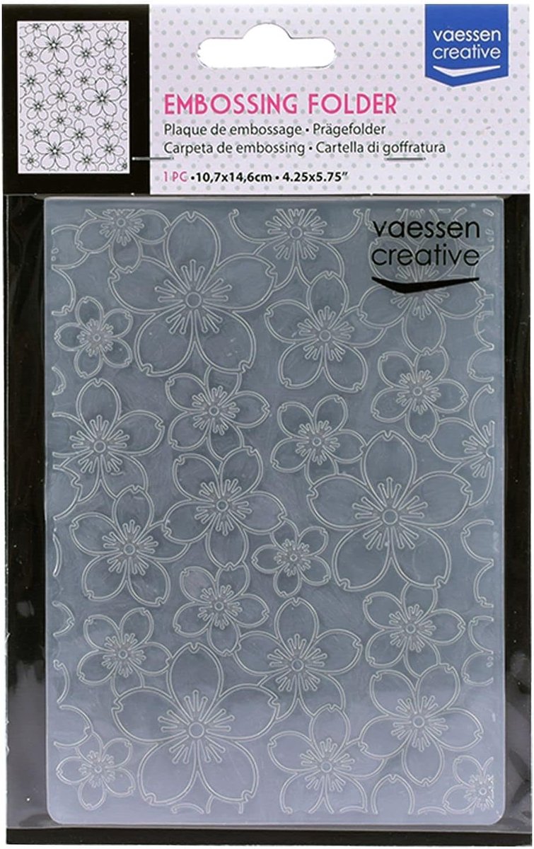 Thijox - Embossingmap Kersenboom 14,5x10,8 cm - Creatief Knutselmateriaal voor Verjaardag, Geboorte, Kerstkaarten en Papierambachten