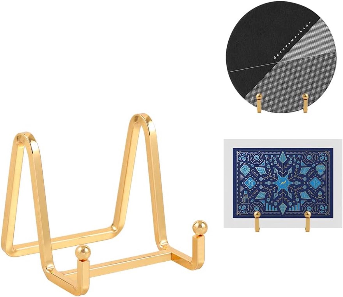 Metalen Plaathouder Ezel Displaystandaard - Multifunctionele Tafelstandaard voor Foto's, Boeken en Decoratie - 3 Inch