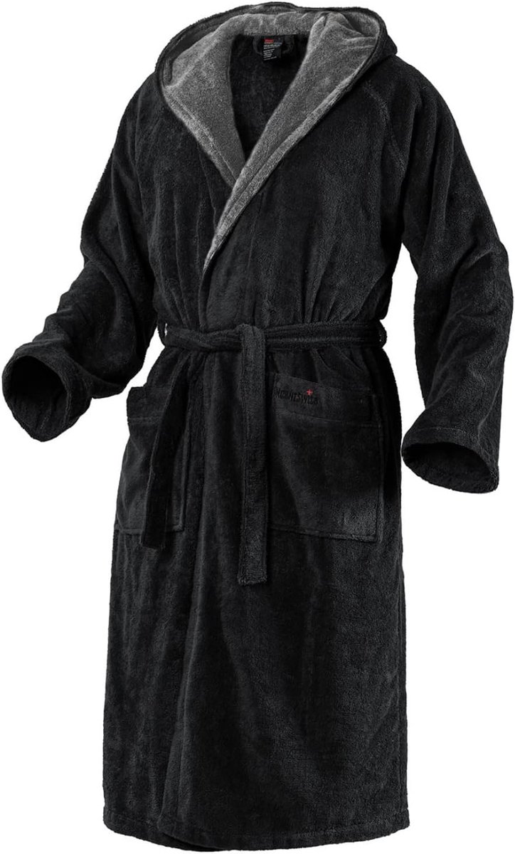 SnelShoppen - Badjas Dames Heren ARBON met Capuchon van Fijn Katoen | Pluizige Badstof Kimono | Maten S - 8XL | Keuze uit Kleuren | Öko-Tex Standard 1