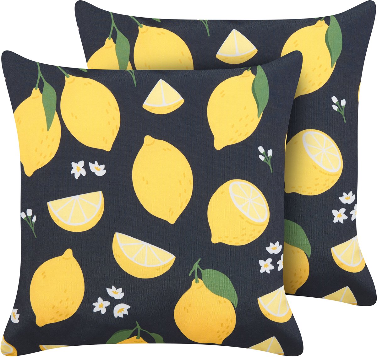 Beliani ORCHID - Sierkussen set van 2 - Zwart - 45 x 45 cm - Polyester