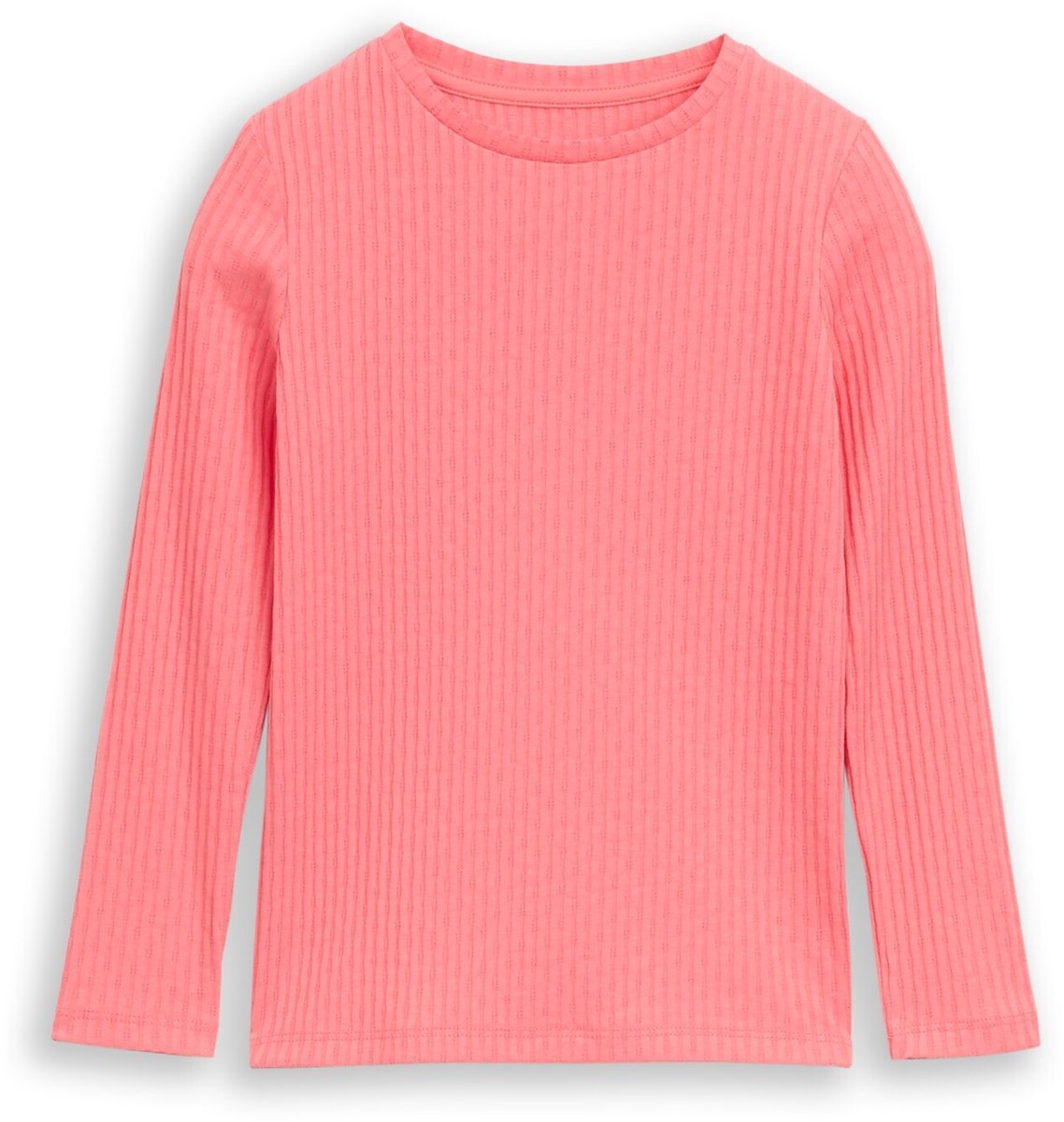 Tom Tailor - T-shirt met lange mouwen en geribde structuur - Maat 128/134 - pink dream