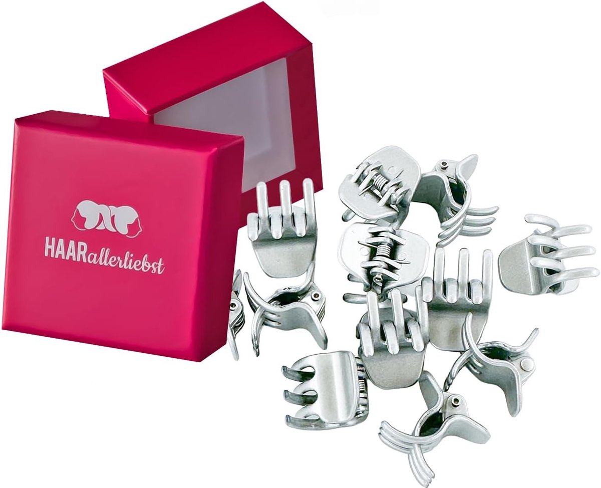 Thijox - Set van 12 Kleine Haarklemmen - Zilveren Mini Haarspelden voor Dames - Perfect voor Feestelijke Kapsels, Dagelijks Gebruik en Meer