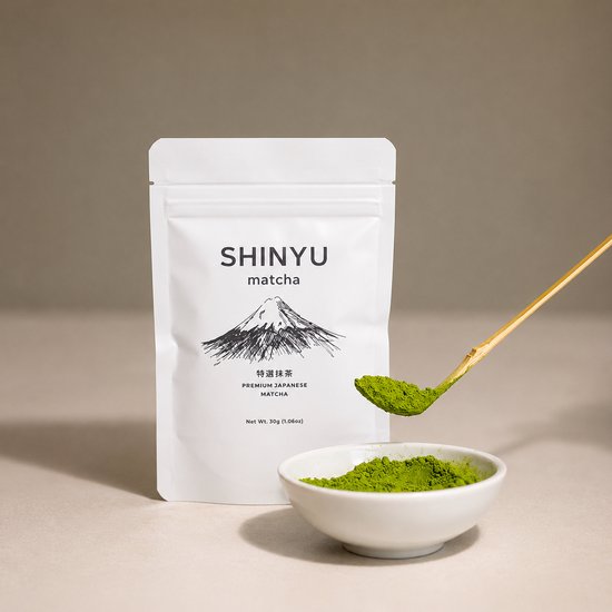SHINYU Matcha - Ceremonial Grade A - Matcha thee poeder - Premium Japanse matcha poeder puur - Single Pack - 30g