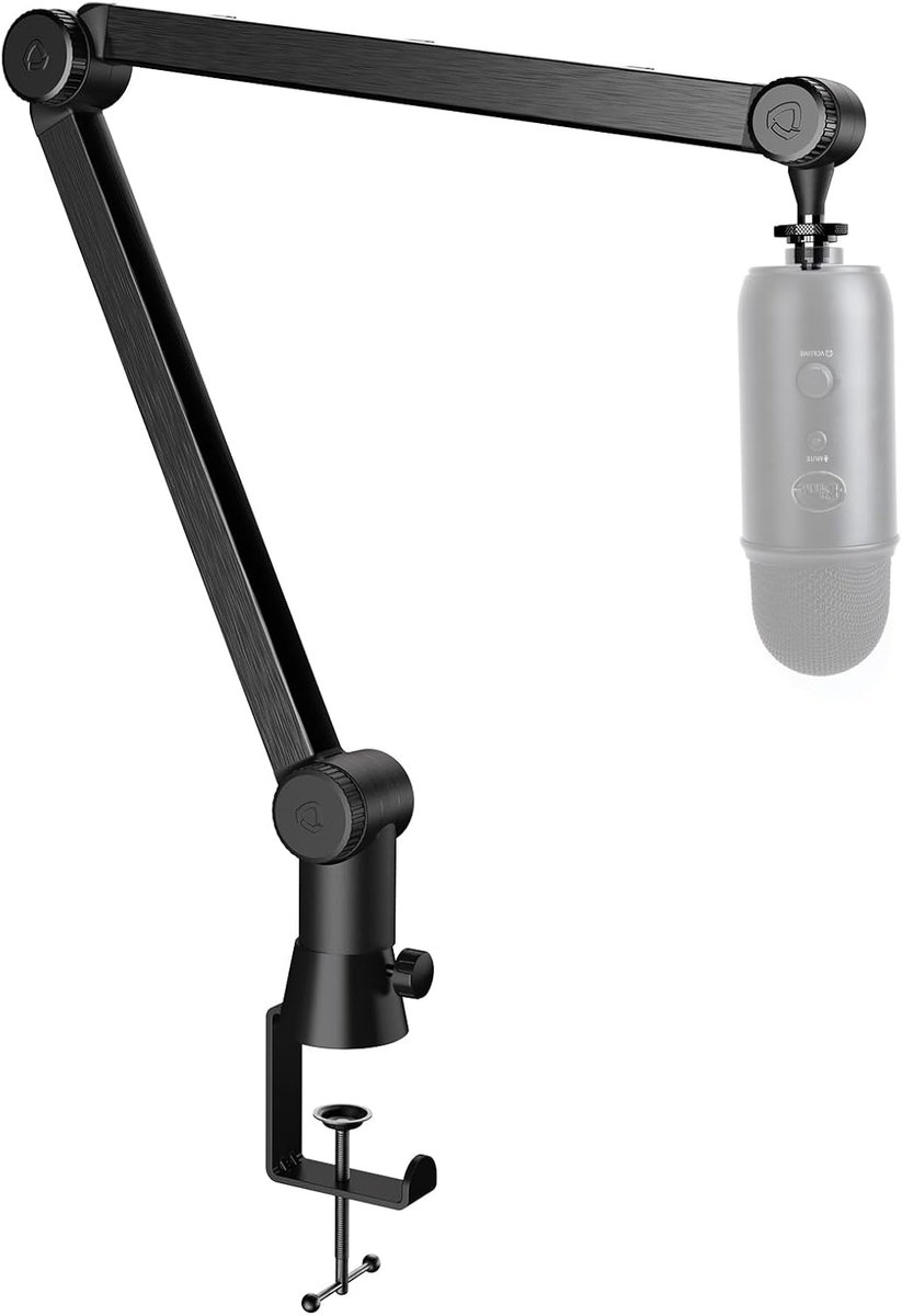 SnelShoppen - Blue Yeti Microfoon Boom Arm - Heavy Duty Microfoonarm met Verborgen Kabelbeheer, 360° Draaibaar, Stabiele Bureauklem, Compatibel met Ye