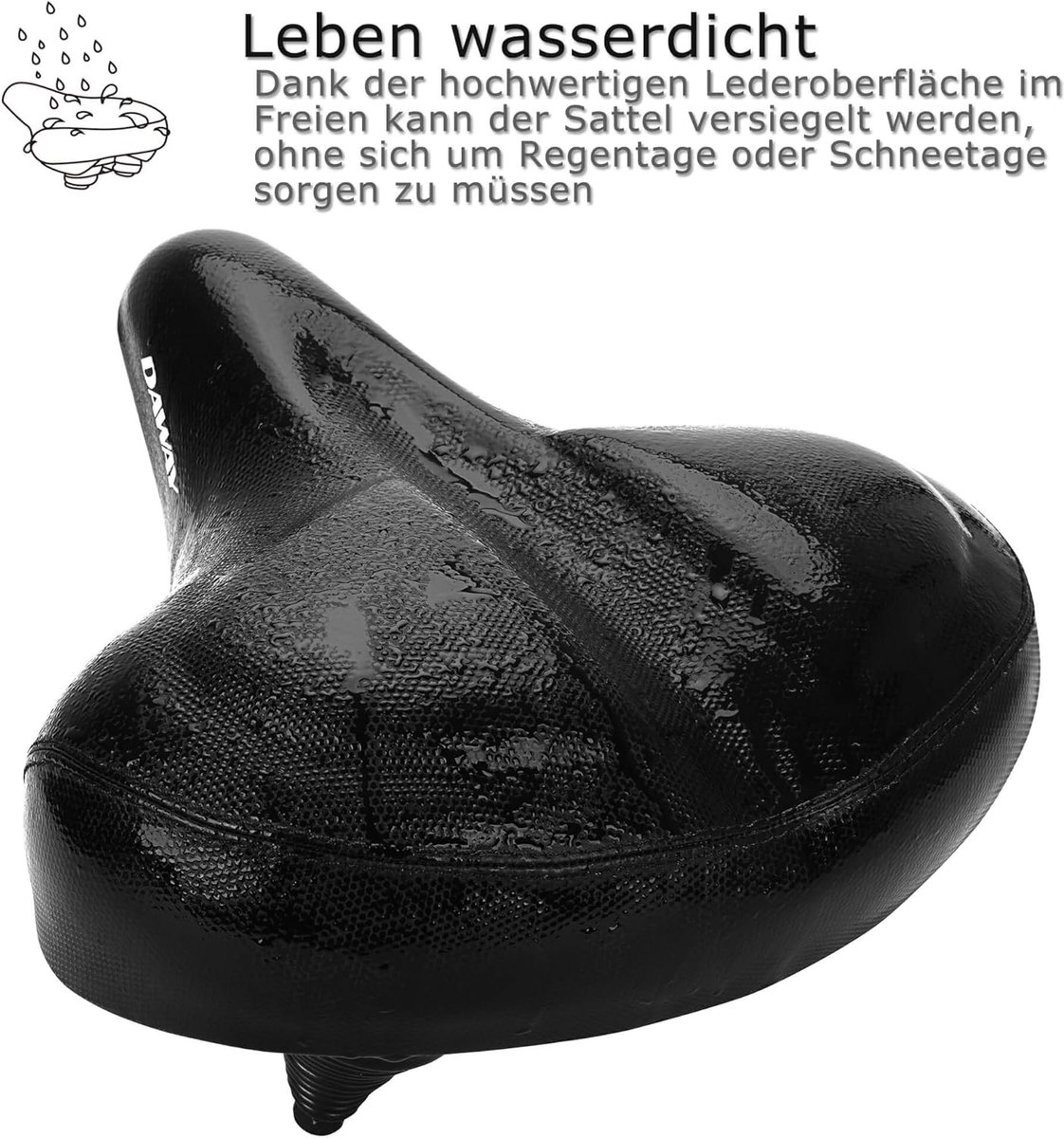 SnelShoppen - Comfortabele Fiets Zadel met Geheugenfoam voor Mannen en Vrouwen - Extra Grote Vervangende Zitting voor Stadsfiets, MTB, E-Bike, Racefie
