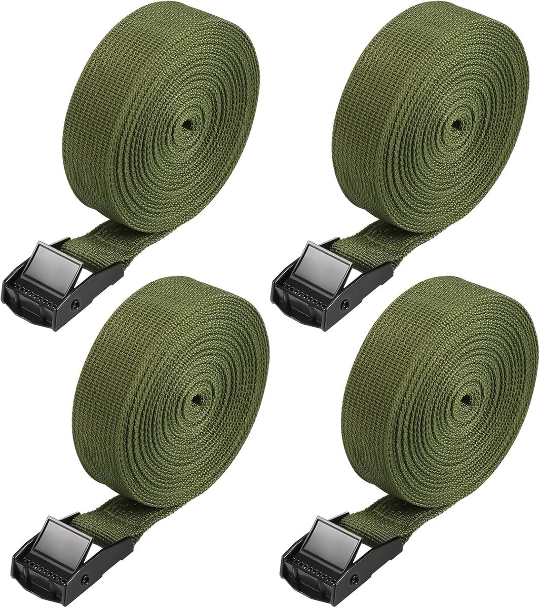 SnelShoppen - 4 Stuks Lashing Straps Ratchet Straps - Sterke Cam Buckle Lashing Straps - Rvs Bevestigingsriemen voor Motorfietsen, Fietsen, Bagage en