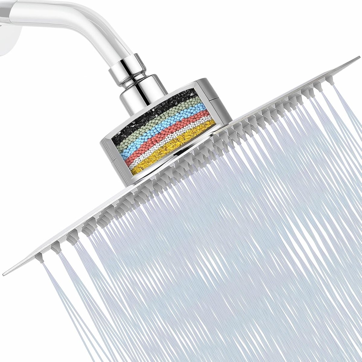 Thijox - Gefilterde Douchekop Hogedruk Regendouchekop 25 cm - Chroom met 15 Stage Filter - Verwijdert Chloor en Schadelijke Stoffen voor Zachtere Huid