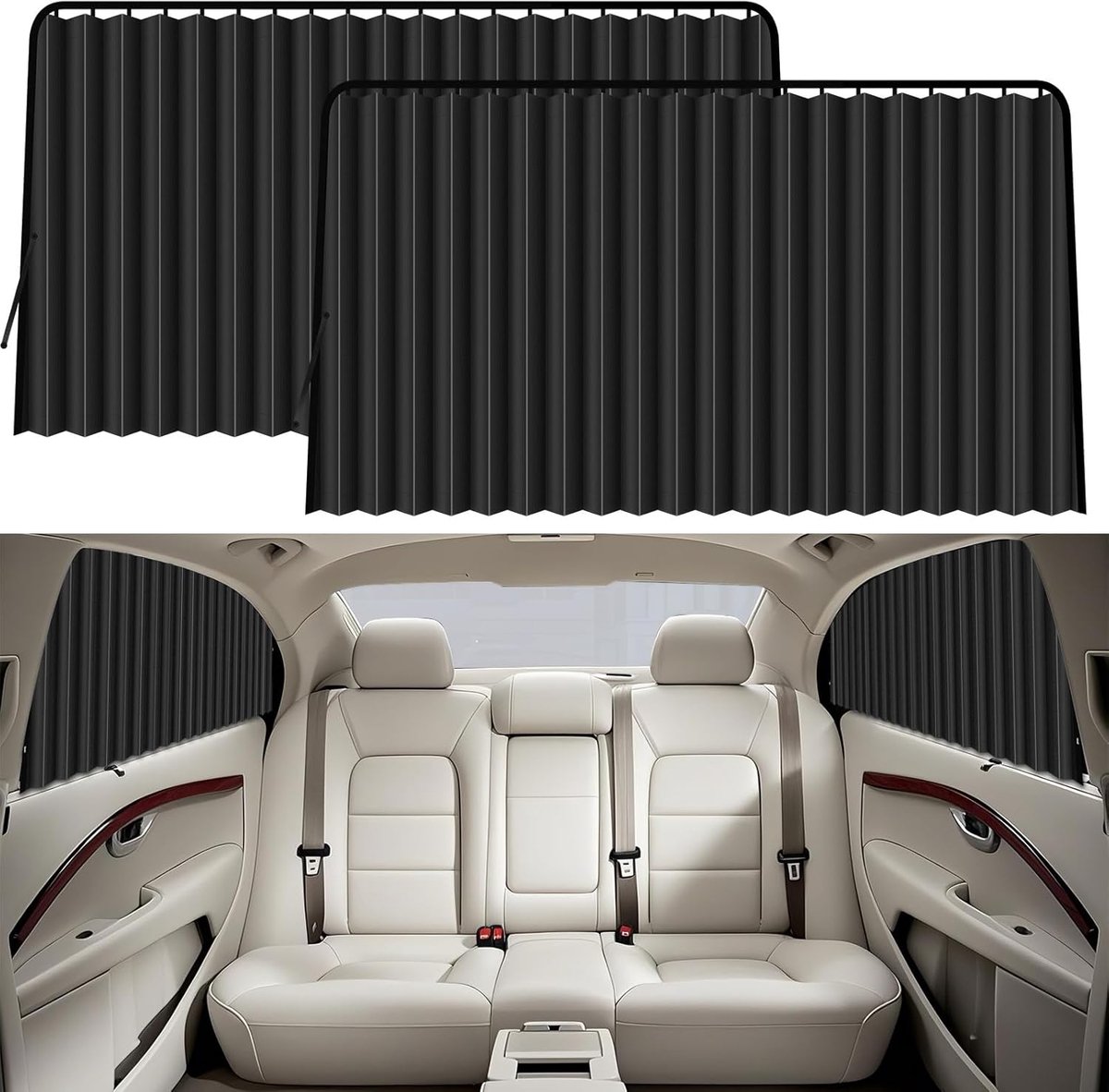 SnelShoppen - Auto Zonwering Magnetisch 2 Stuks - Universele Verduistering voor Zijruiten - UV- en Hittebescherming - Ideaal voor Kinderen en Inkijkbe