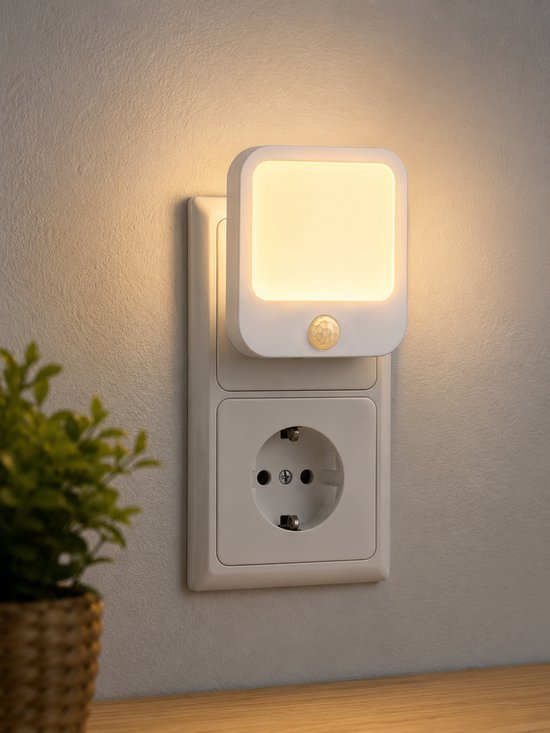 ZoeZo Nachtlampje Stopcontact met Bewegingssensor 2 Stuks - Dimbare LED-Lamp - Warm Wit Licht - Dag en Nacht sensor van ZoeZo Design — afbeelding 5