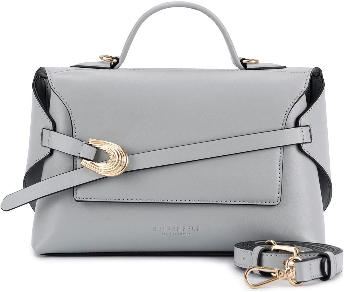 SEIDENFELT MANUFAKTUR handtas schoudertas Joensuu Hand Bag Light Grey Lichtgrijs