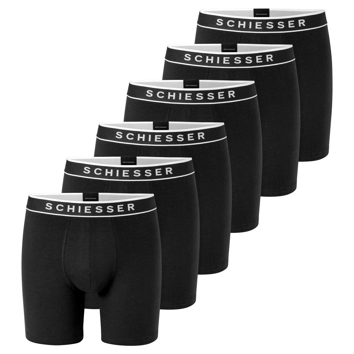Schiesser Heren lang short / pant 6 pack 95/5 Cotton