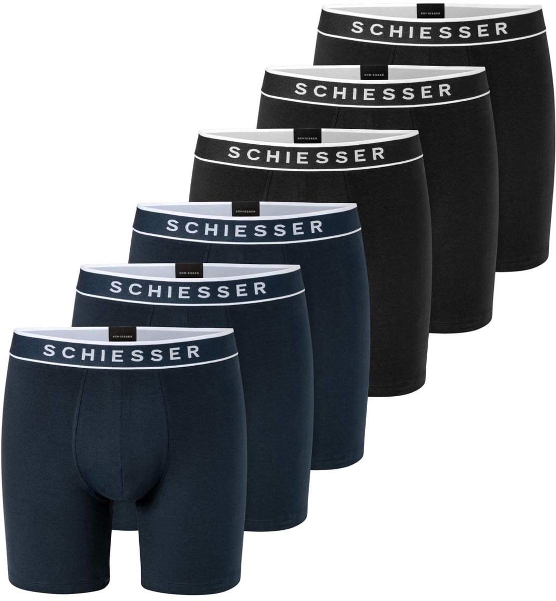 Schiesser Heren lang short / pant 6 pack 95/5 Cotton
