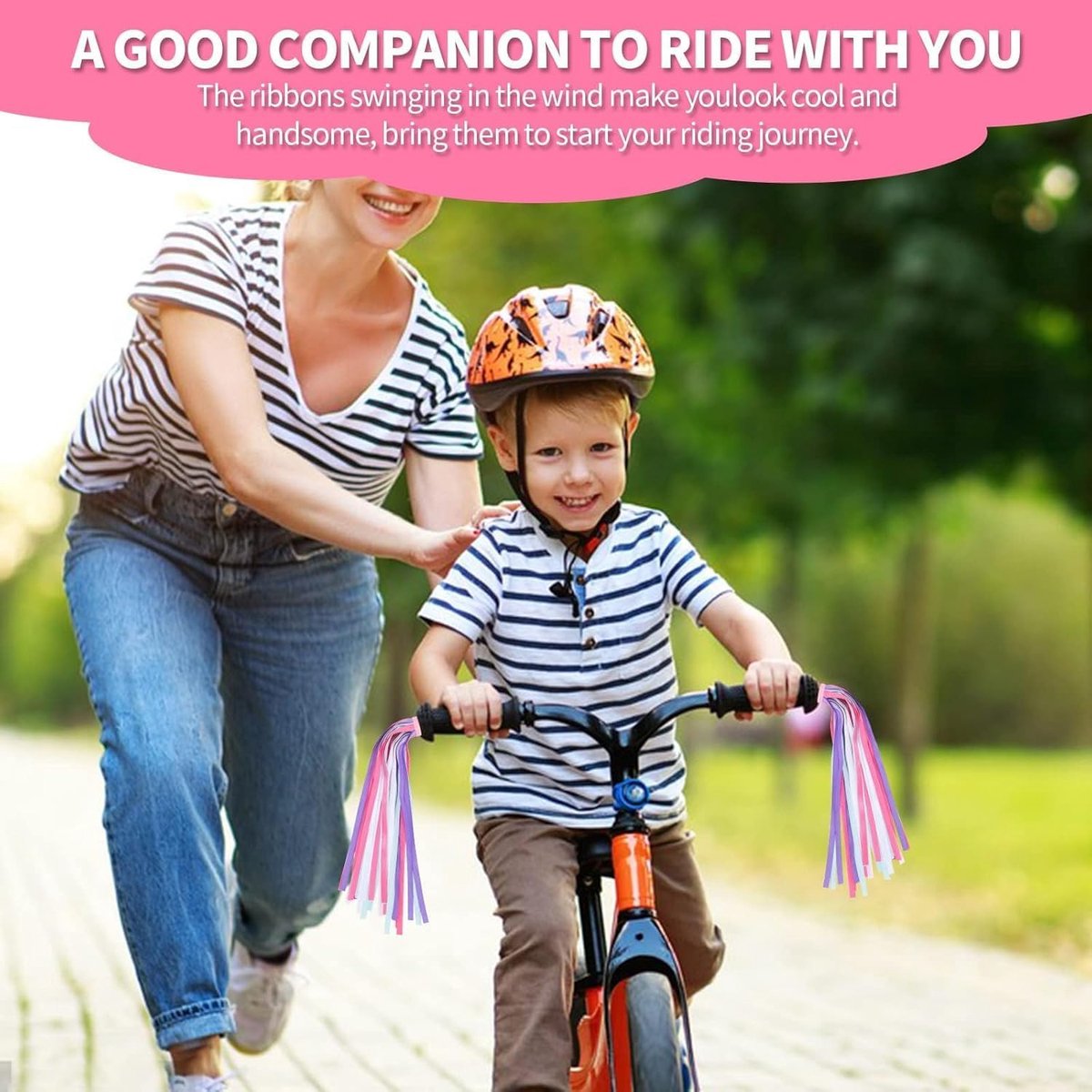 SnelShoppen - Rainbow Kinderfiets Ribbons 2 Stuks - Geschikt voor Meisjes en Jongens - Scooter Tassels - Fietsaccessoires - Kleurrijk Nylon - 27 cm