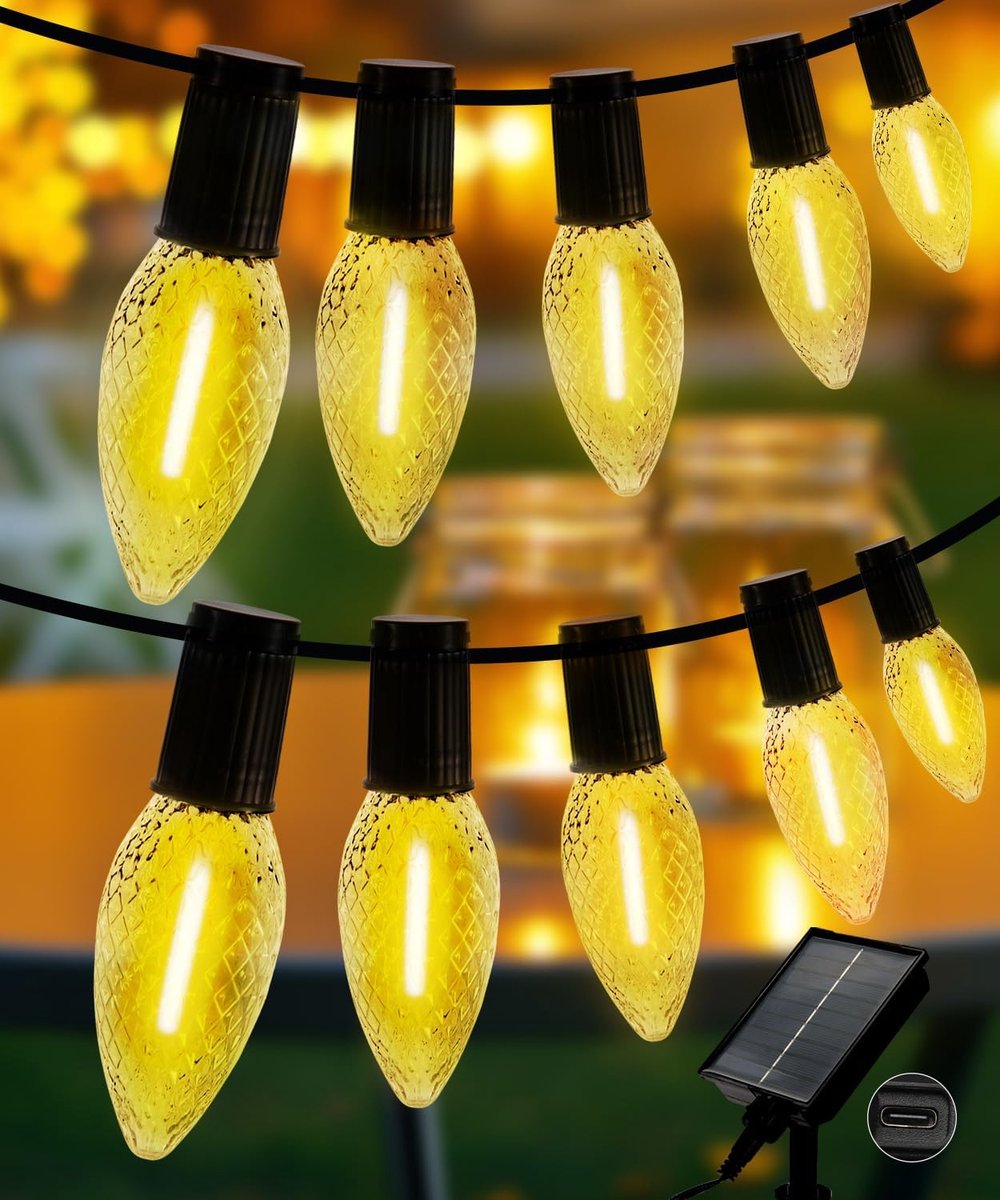 SnelShoppen - Solar Powered Fairy Lights Outdoor 10 m met 10 LED's - 8 Lichtmodi - IP65 Waterproof Tuinverlichting voor Balkon, Feest, Tuin, Huis, Bru