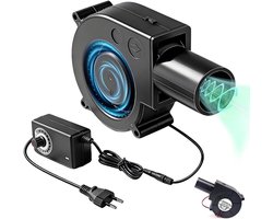 SnelShoppen - Verstelbare Radiale Ventilator 12V met Snelheidsregelaar en Luchtuitlaat, 220V Aanpasbare AC Ventilator, DC 3-12V Turbine, Ideaal voor C