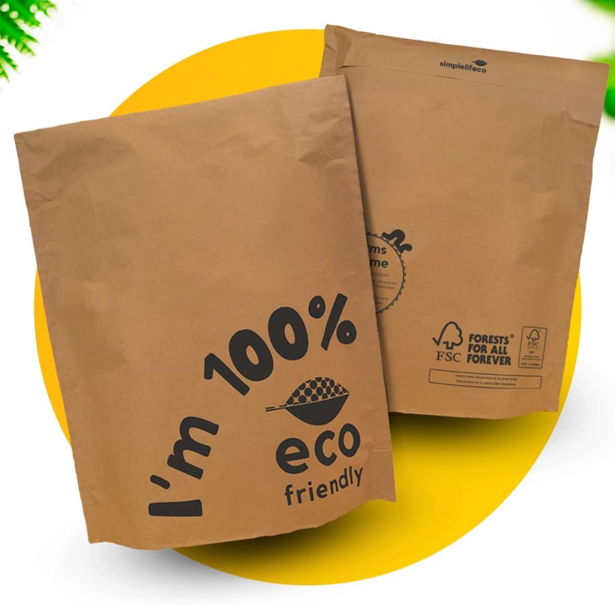 SnelShoppen - FSC Gecertificeerde Eco-vriendelijke Verzendzakken 14 x 17 inch | 100% Recyclebare Papier Verpakkingen | B Corp | 25 Stuks