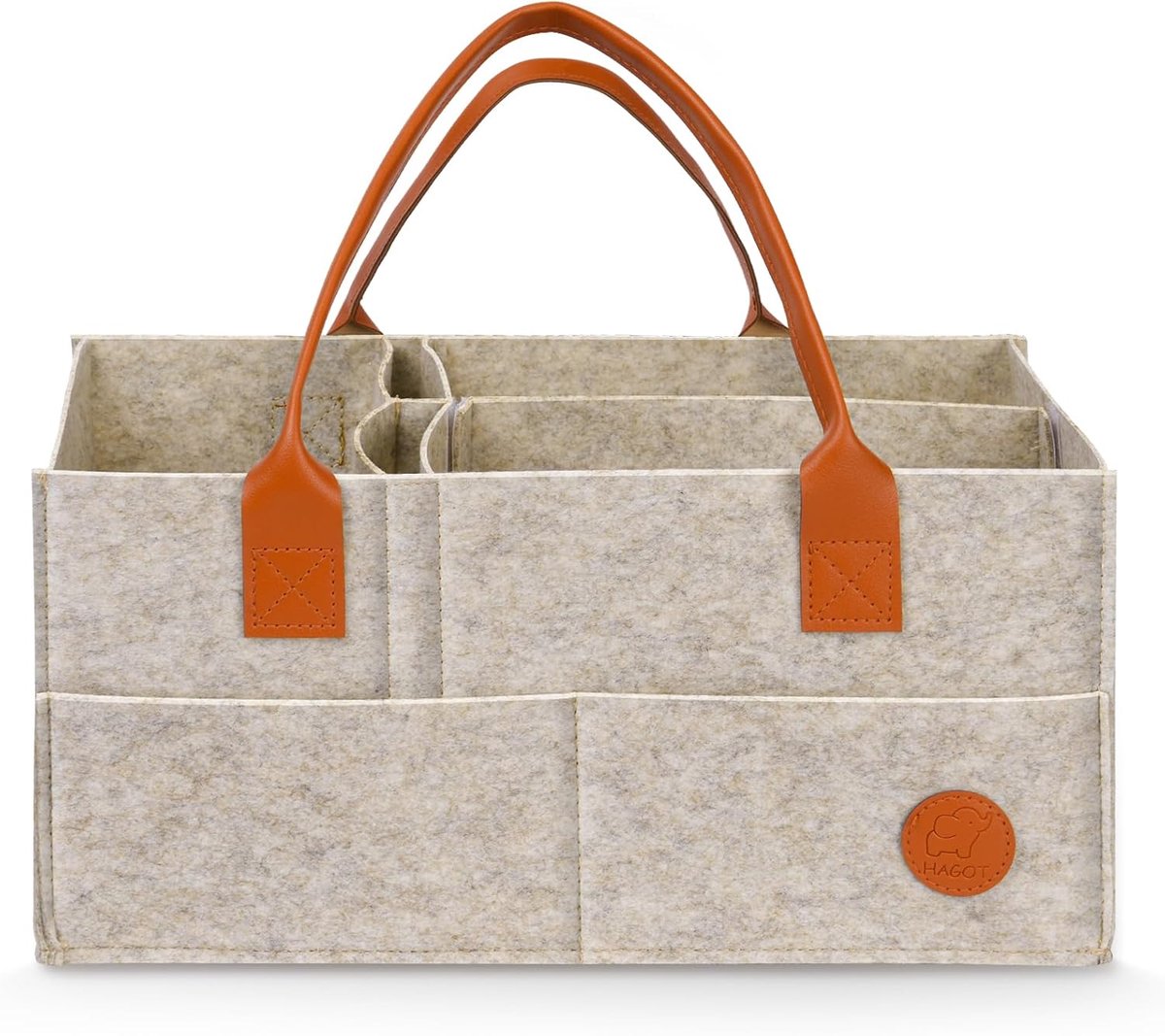SnelShoppen - Babymand Organizer voor Luierwagen - Vilt, Afneembare Vakken, Opvouwbaar, Cadeau voor Pasgeborenen, Grote Inhoud, Huidvriendelijk, Multi