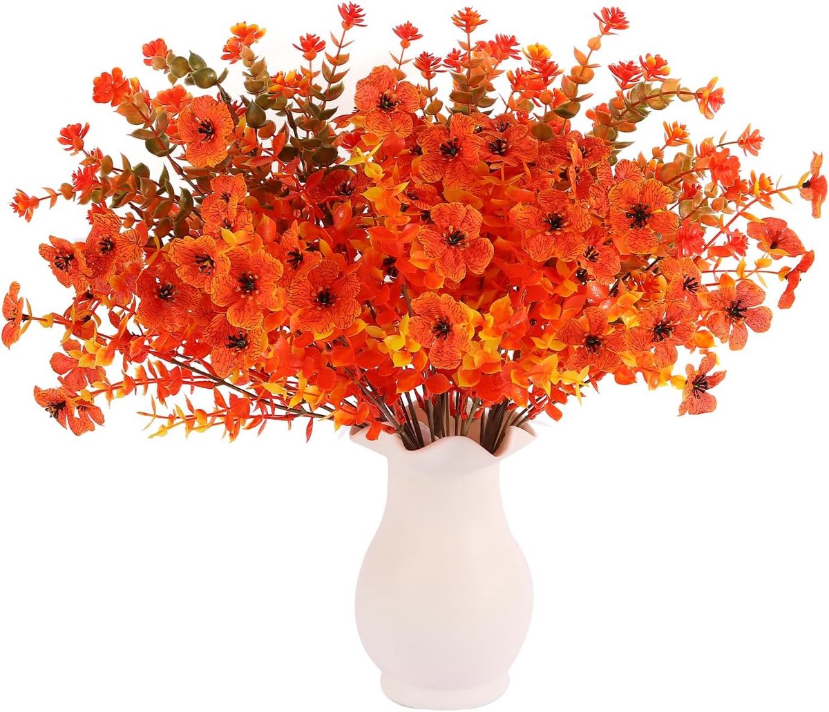 SnelShoppen - 7 Stuks Kunstplanten Balkon 36 cm - Kunstbloemen voor Buiten - Perfecte Interieurdecoratie - Twee Stijlen - Feestcadeau en Tuinaccessoir
