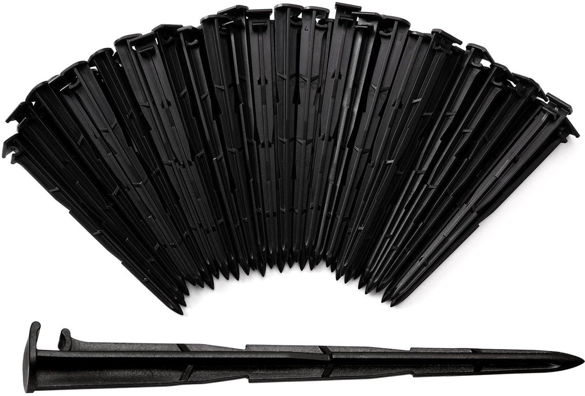 SnelShoppen - 50 Stuks Irrigatie Druppelsteunen voor Slang 4/7 mm - Zwart Kunststof Steunpalen voor Tuin, Moestuin, Planten en Bloemperken