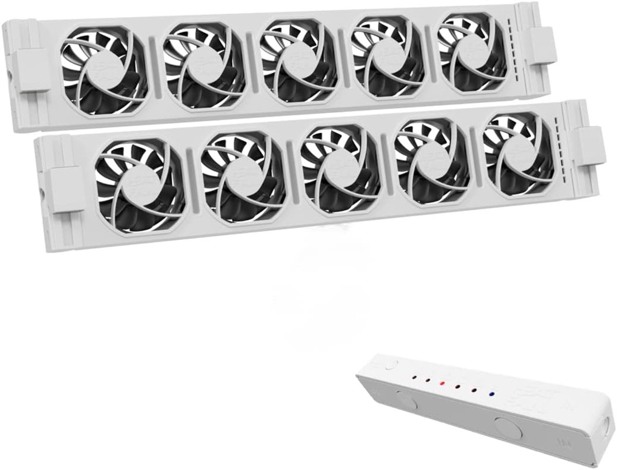 SnelShoppen - HeatFan 5 Duo Set Radiator Ventilator Slim Design Wit - Efficient Warmteverspreiding - Energiezuinig en Stil - Perfect voor Huis en Kant