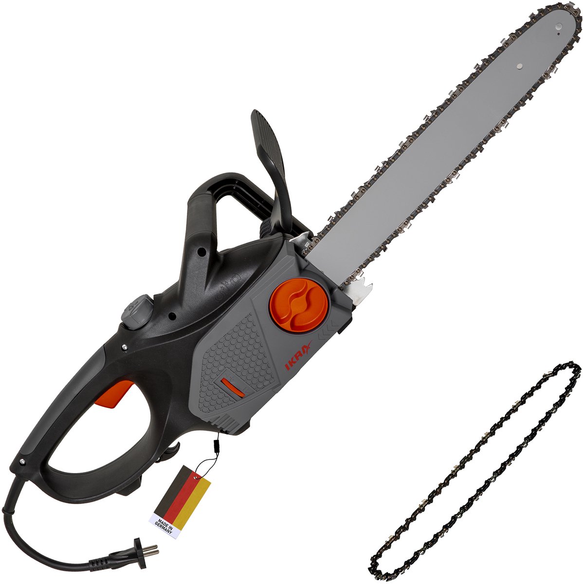 IKRA elektrische kettingzaag KSE 2400-40, inclusief reserveketting, 2.400 W, zaagblad 40 cm – geproduceerd in Duitsland