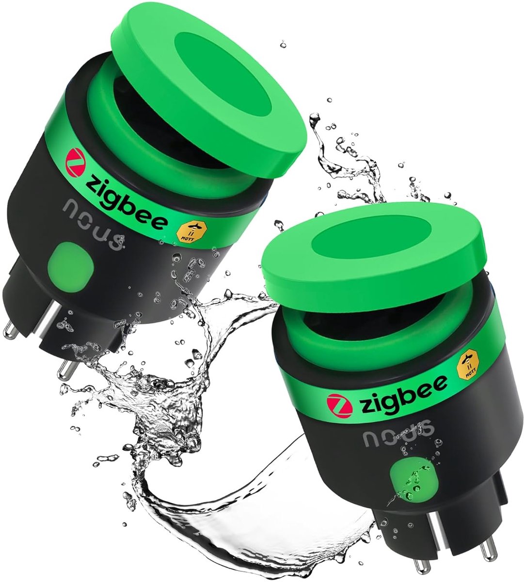 SnelShoppen - Slimme Zigbee Wandcontactdoos voor Buiten - IP44 Waterdicht, Verbruiksmeting, 16A, Compatibel met Alexa & Google Home - Perfect voor Tui