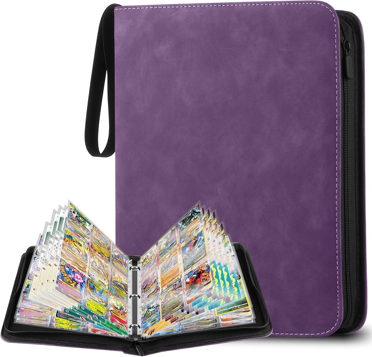 SnelShoppen - Card Album voor 900 Trading Cards - Waterdicht Paars - 50 Pagina's, Hoge Capaciteit, Bescherming tegen Vocht, Geschikt voor Verzamelinge