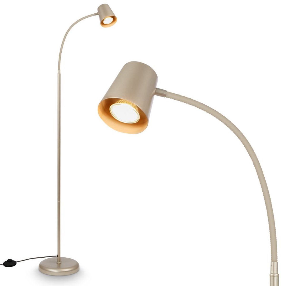 BRILONER Skriva - Vloerlamp - woonkamer staande lamp - leeslampe - excl. GU10 - satijn-metallic - 127.5cm