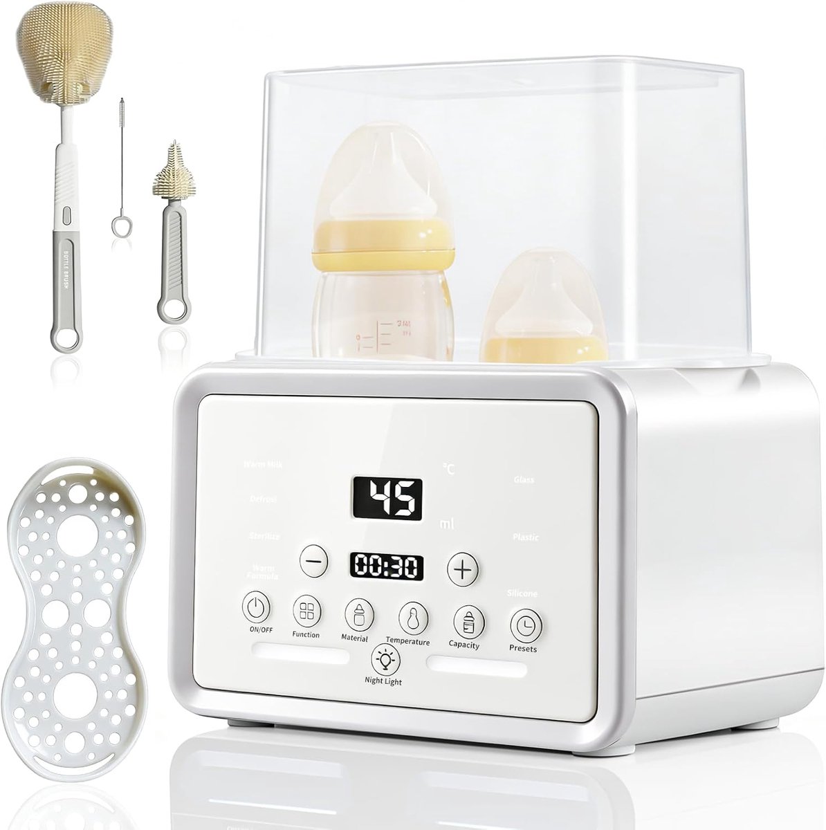 SnelShoppen - Multifunctionele Borstvoeding Warmer - Snelle Verhitting in 3 Minuten - Slimme Temperatuurregeling - Witte Melkverwarmer voor Baby's - I