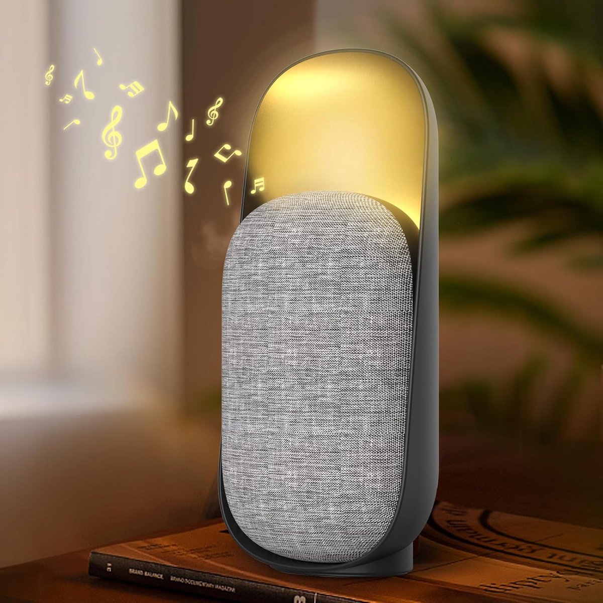SnelShoppen - 3 in 1 Nachtlampje + Bluetooth Speaker + Witte Ruismachine, Dimbare LED Bedlamp voor Slaapkamer, Woonkamer, USB Oplaadbaar, Perfect voor