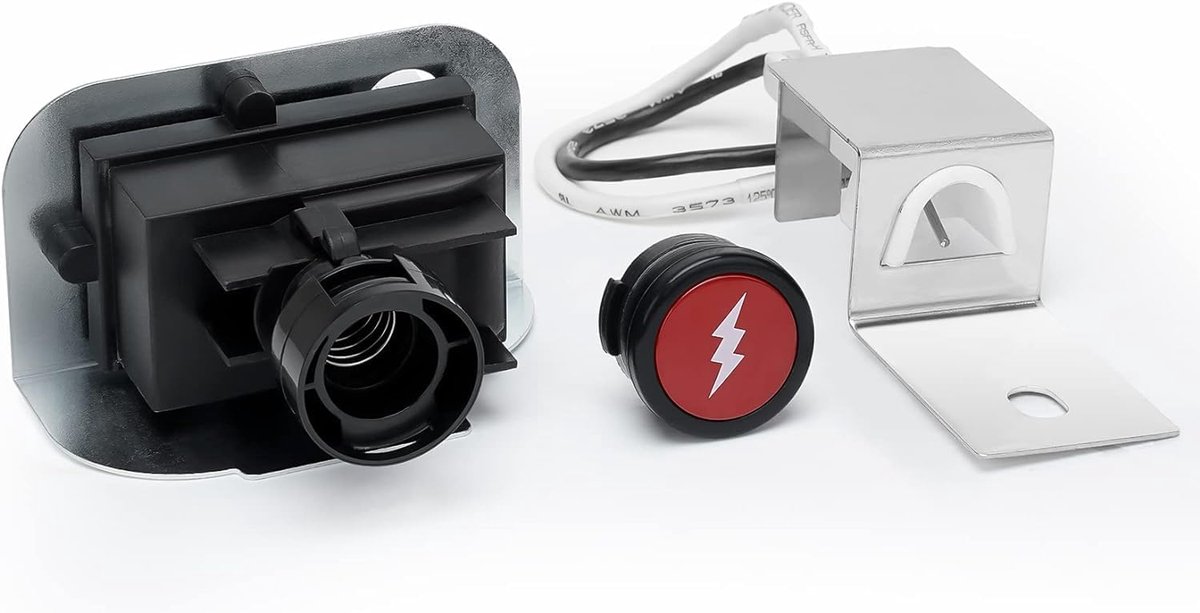 SnelShoppen - Elektronische Ontstekingsset voor Gas BBQ Grill - Vervangingsset Q120 Q220 - Drukknop Ontstekingsmechanisme - Zwart - Hoogwaardige Hitte