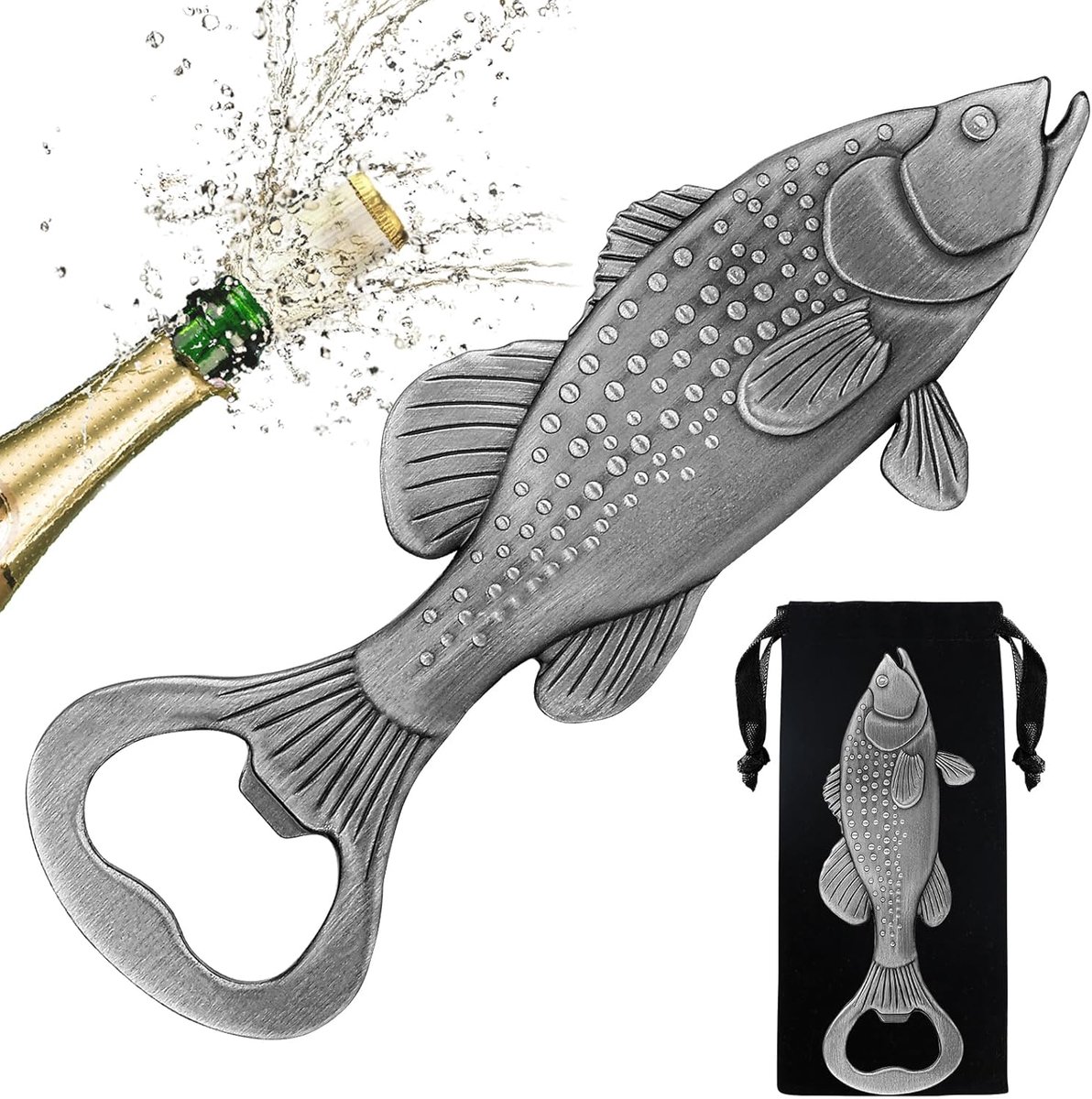 SnelShoppen - Bottle Opener voor Perch, Vis Cadeau voor Vissers, Gepersonaliseerde Vissersaccessoires, Praktische Flessenopener voor Mannen, Vaderdag
