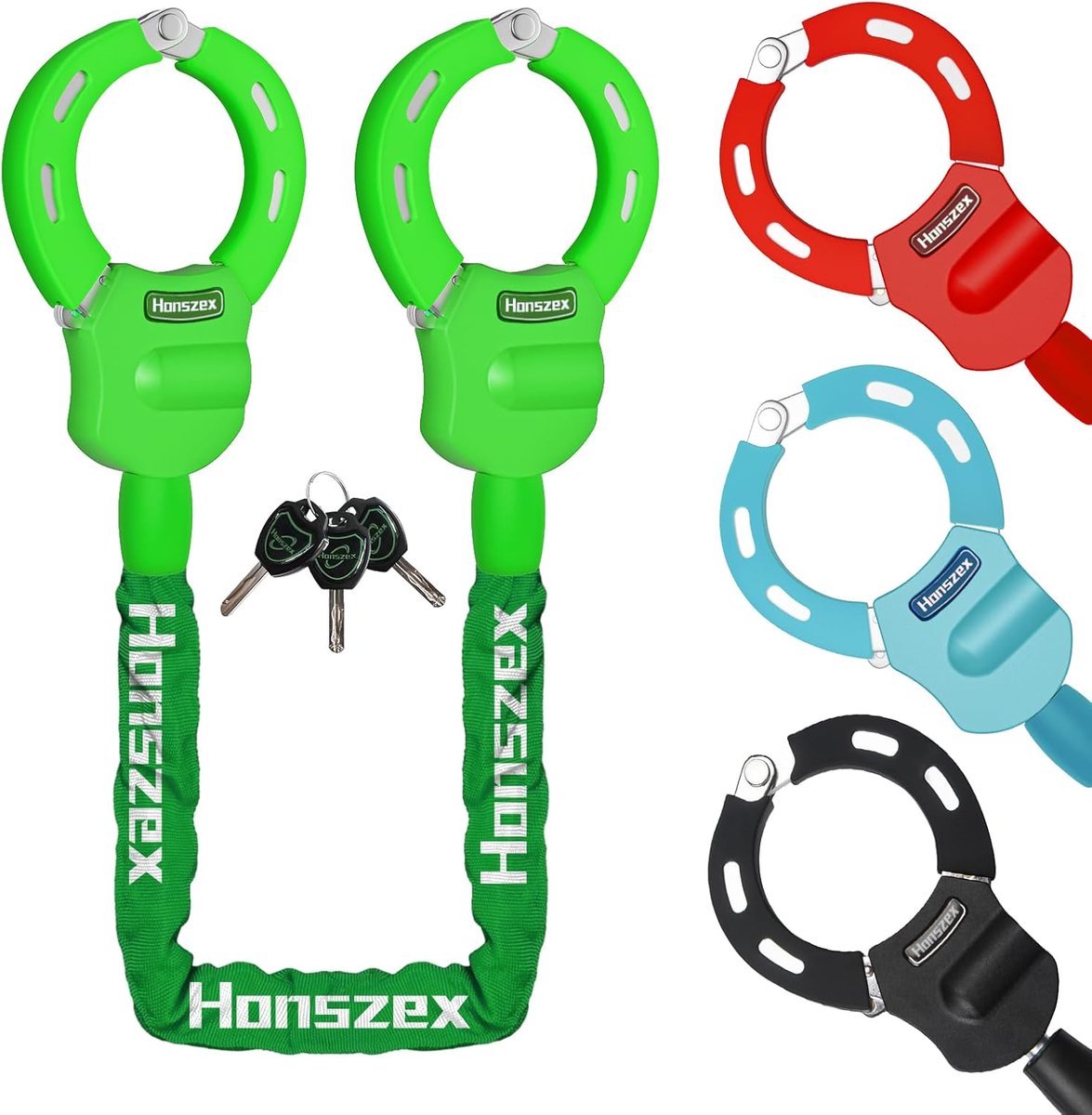 SnelShoppen - E-Scooter Handboeien Slot Fietsslot met Sleutel 91 cm Kleurrijk Hoogbeveiligd Slot voor Fiets, Elektrische Scooter, Motor en Meer