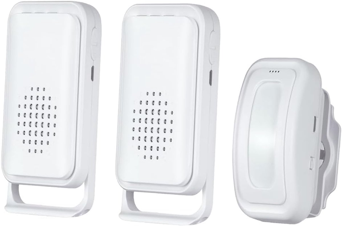 SnelShoppen - Motion Sensor Deurbel - Draadloze Deur Alarm voor Thuis en Winkels, 5-in-1 met Welkom Buzzer, Nachtlampje en Infrarood Detector