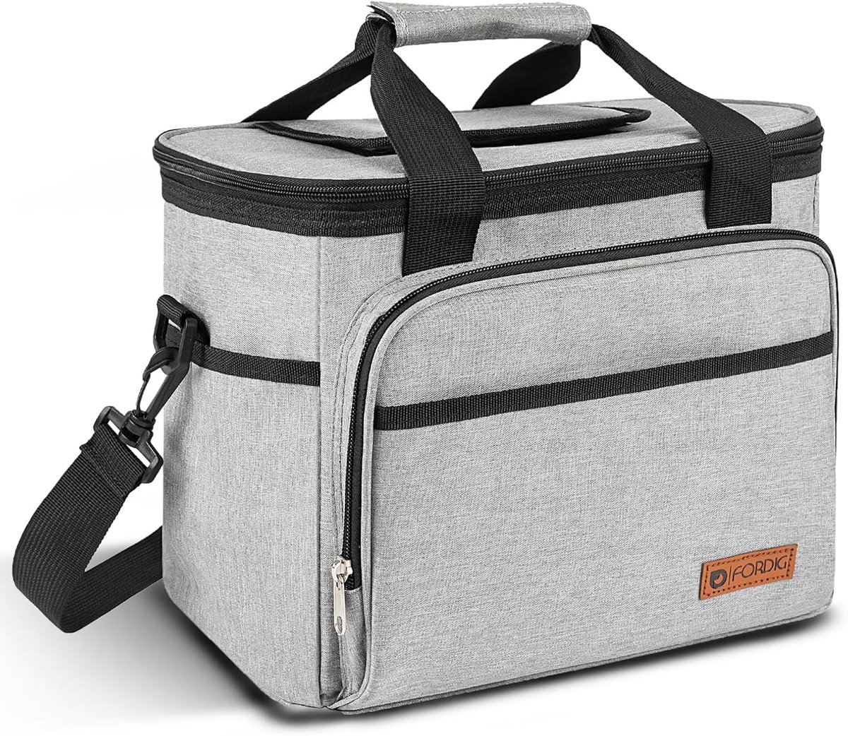 SnelShoppen - Cooler Bag XL Zwart 15L - 600D Polyester met PEVA Voering - Ideaal voor Strand, Picknick, Camping, en Buitenactiviteiten